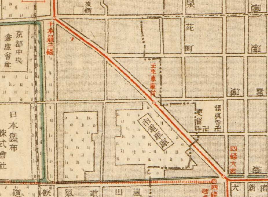 1913年の後院通一帯